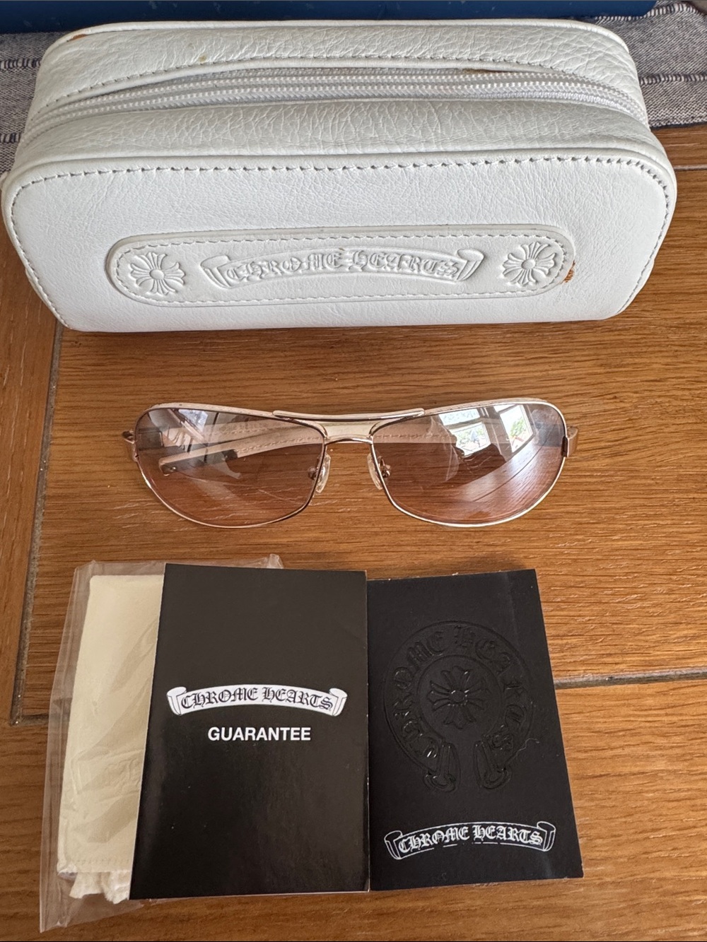 Chrome Hearts “Red Riot” Aviator Sunglasses with White Case